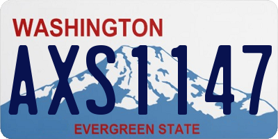 WA license plate AXS1147