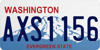 WA license plate AXS1156