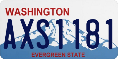 WA license plate AXS1181
