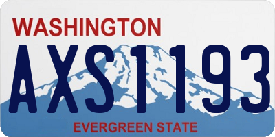 WA license plate AXS1193