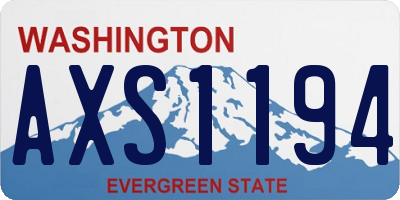 WA license plate AXS1194