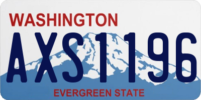 WA license plate AXS1196