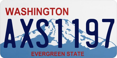 WA license plate AXS1197