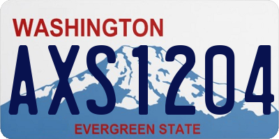 WA license plate AXS1204