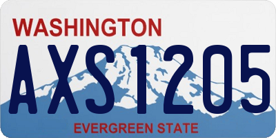 WA license plate AXS1205
