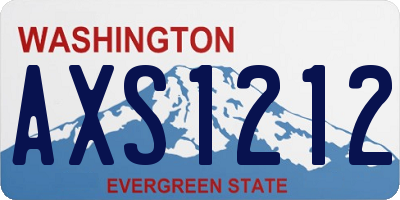 WA license plate AXS1212