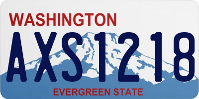 WA license plate AXS1218