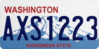 WA license plate AXS1223
