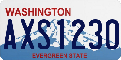 WA license plate AXS1230
