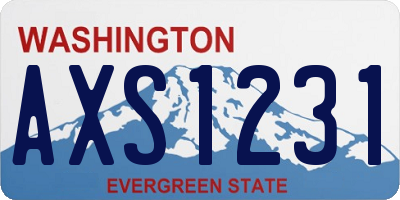 WA license plate AXS1231