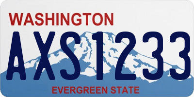 WA license plate AXS1233