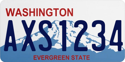 WA license plate AXS1234
