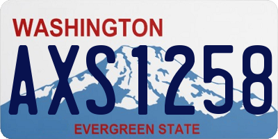 WA license plate AXS1258