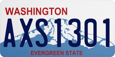 WA license plate AXS1301