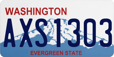 WA license plate AXS1303