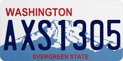 WA license plate AXS1305