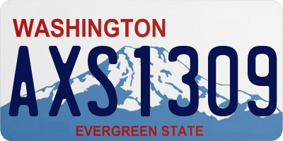 WA license plate AXS1309