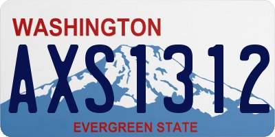 WA license plate AXS1312