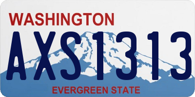 WA license plate AXS1313
