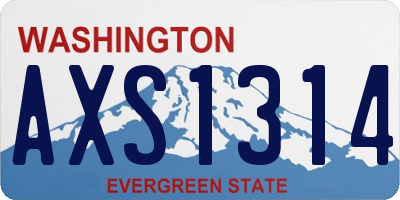 WA license plate AXS1314