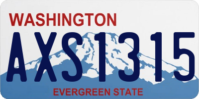 WA license plate AXS1315