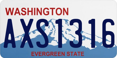 WA license plate AXS1316