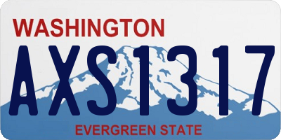 WA license plate AXS1317