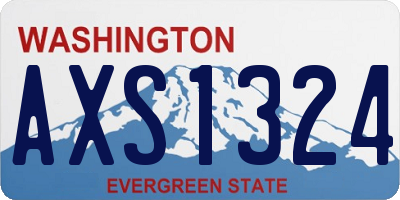 WA license plate AXS1324