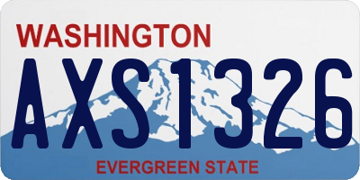 WA license plate AXS1326