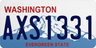 WA license plate AXS1331