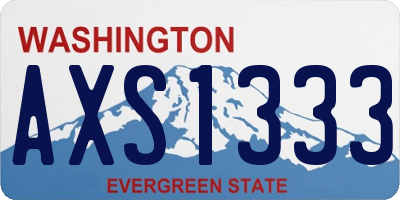 WA license plate AXS1333
