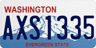 WA license plate AXS1335