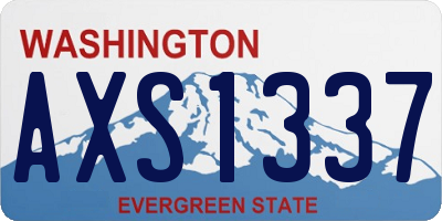 WA license plate AXS1337