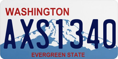 WA license plate AXS1340