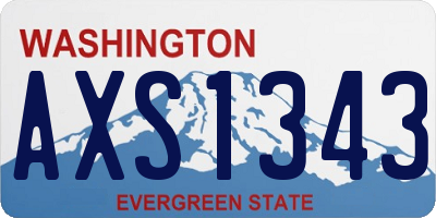 WA license plate AXS1343