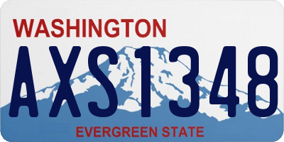 WA license plate AXS1348