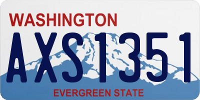 WA license plate AXS1351