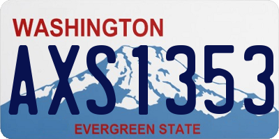 WA license plate AXS1353