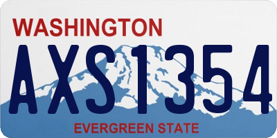WA license plate AXS1354