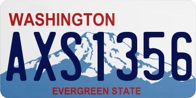 WA license plate AXS1356