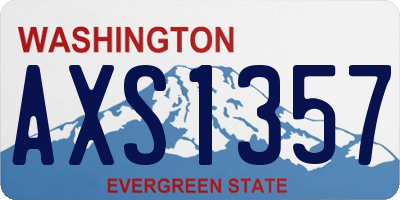 WA license plate AXS1357
