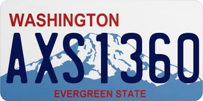 WA license plate AXS1360