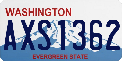 WA license plate AXS1362