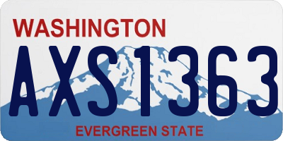 WA license plate AXS1363