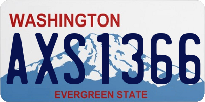 WA license plate AXS1366