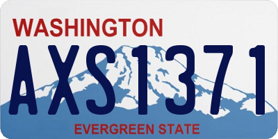 WA license plate AXS1371