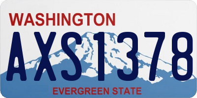 WA license plate AXS1378