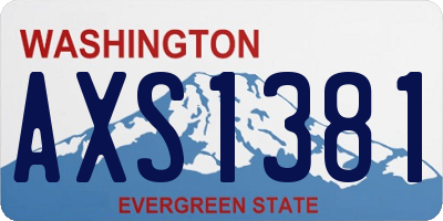 WA license plate AXS1381