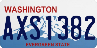 WA license plate AXS1382