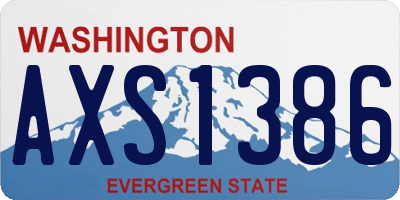 WA license plate AXS1386